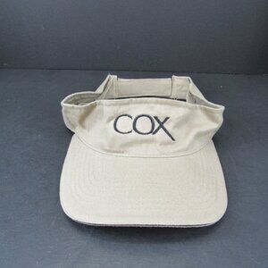 COX Embroidered Logo Men's Beige Adjustable Strap Back RCC Koozie Visor